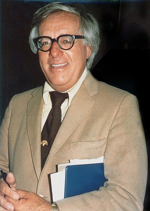 ray bradbury holding papers under his arm
